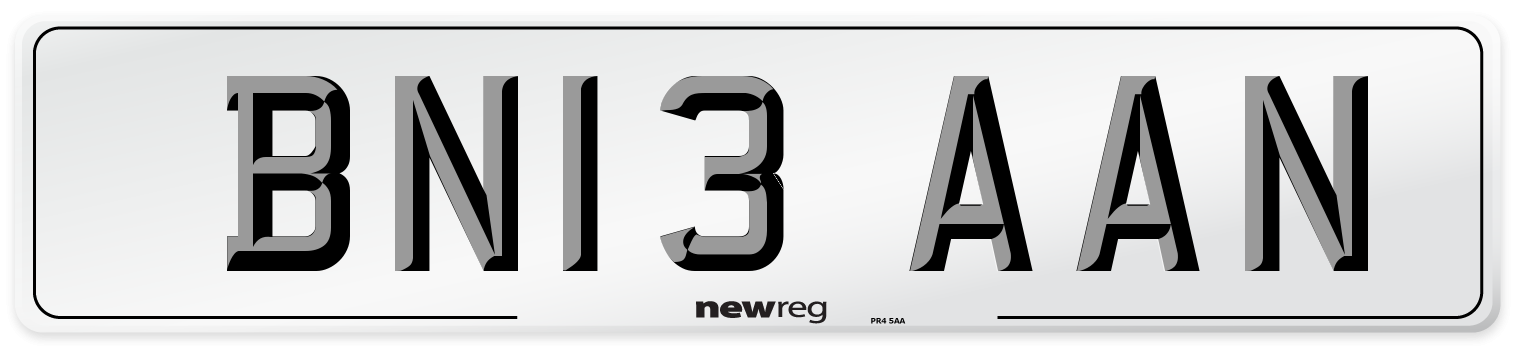 BN13 AAN Number Plate from New Reg